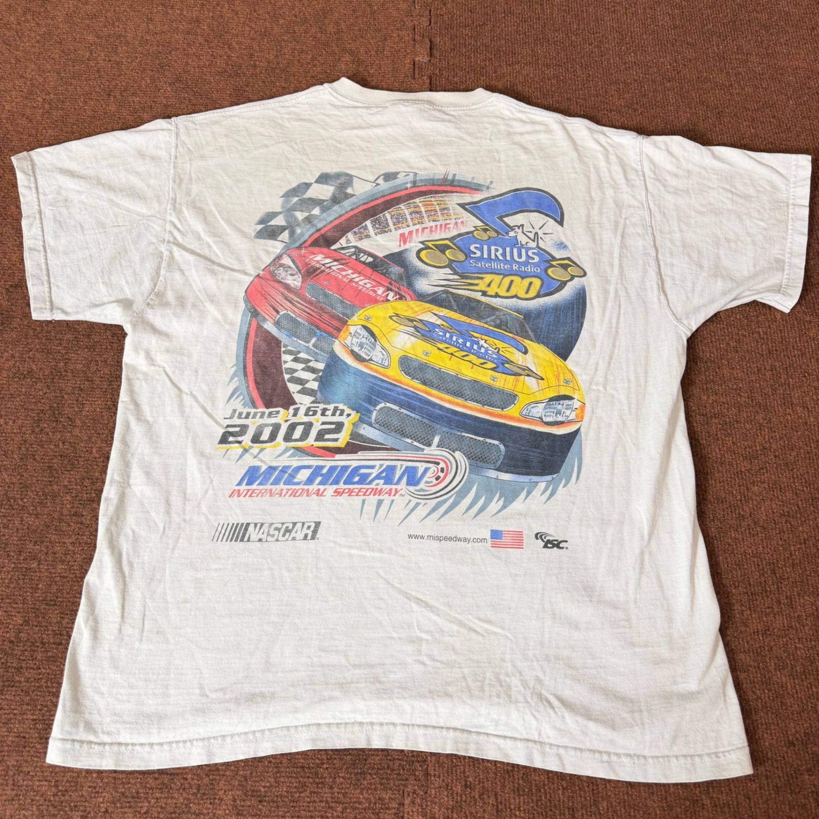 Vintage 2002 Nascar Michigan International Speedway Sirius 400 TShirt Xl White